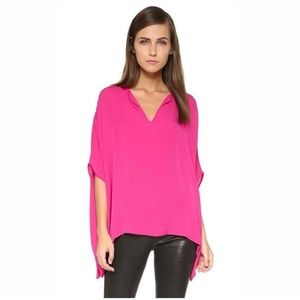 Diane von Furstenberg fuchsia silk Kora top